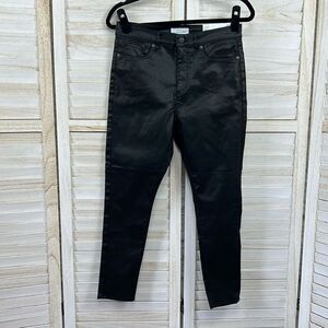 Loft High Rise Black Coated The Skinny Jeans 6 / 28 Petite